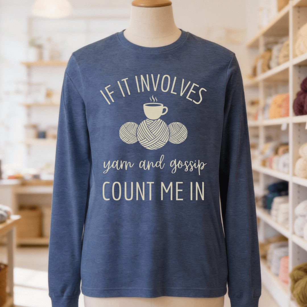 Yarn & Gossip Long Sleeve Tee Heather Navy / S