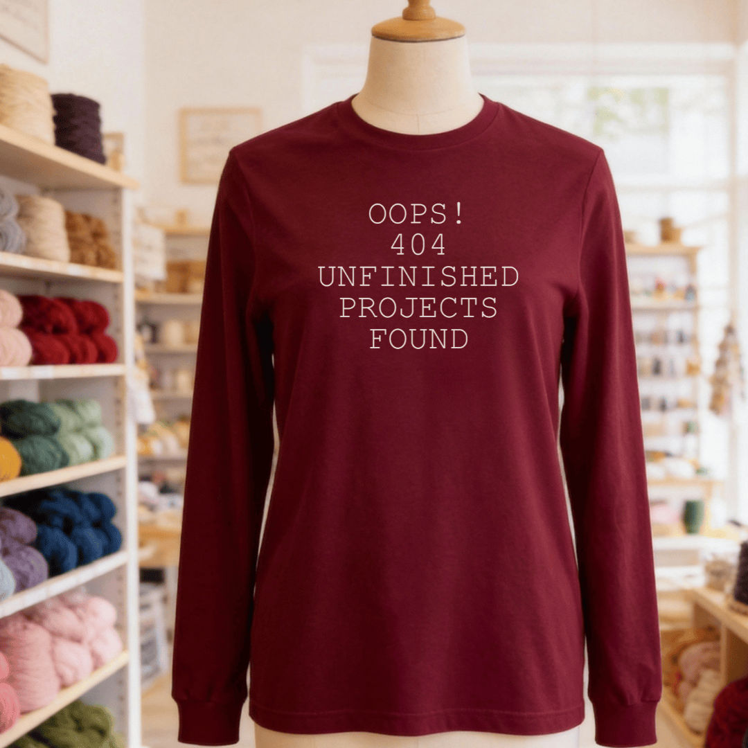 404 Error Long Sleeve Tee Maroon / S