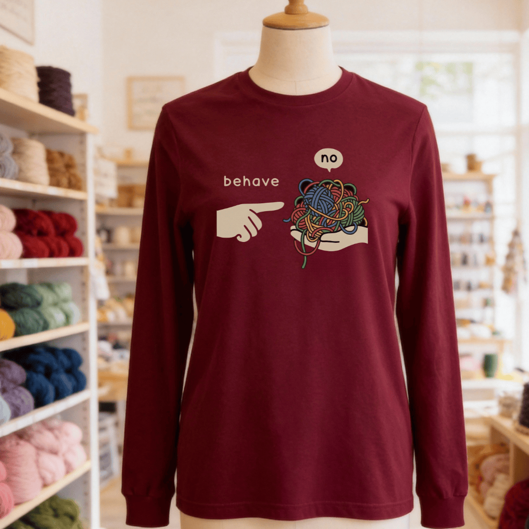 Behave Long Sleeve Tee Maroon / S