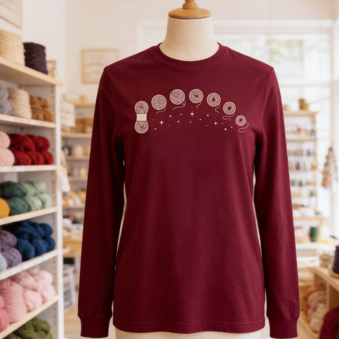 Celestial Yarn Long Sleeve Tee Maroon / S
