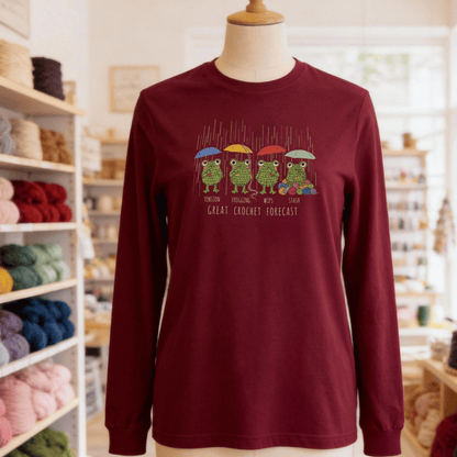 Crochet Forecast Long Sleeve Tee Maroon / S