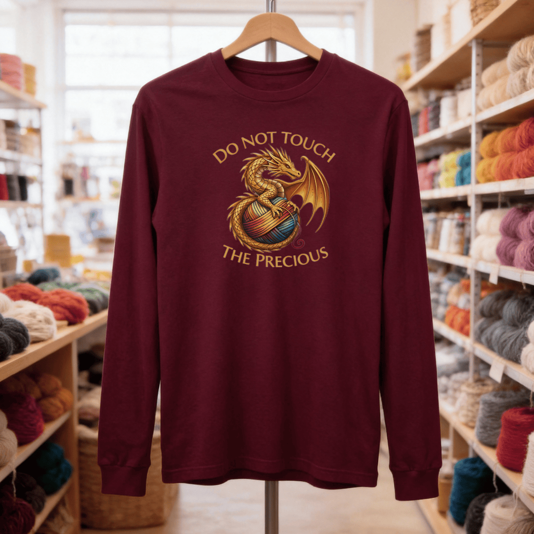 Do not touch the precious Long Sleeve Tee Maroon / S