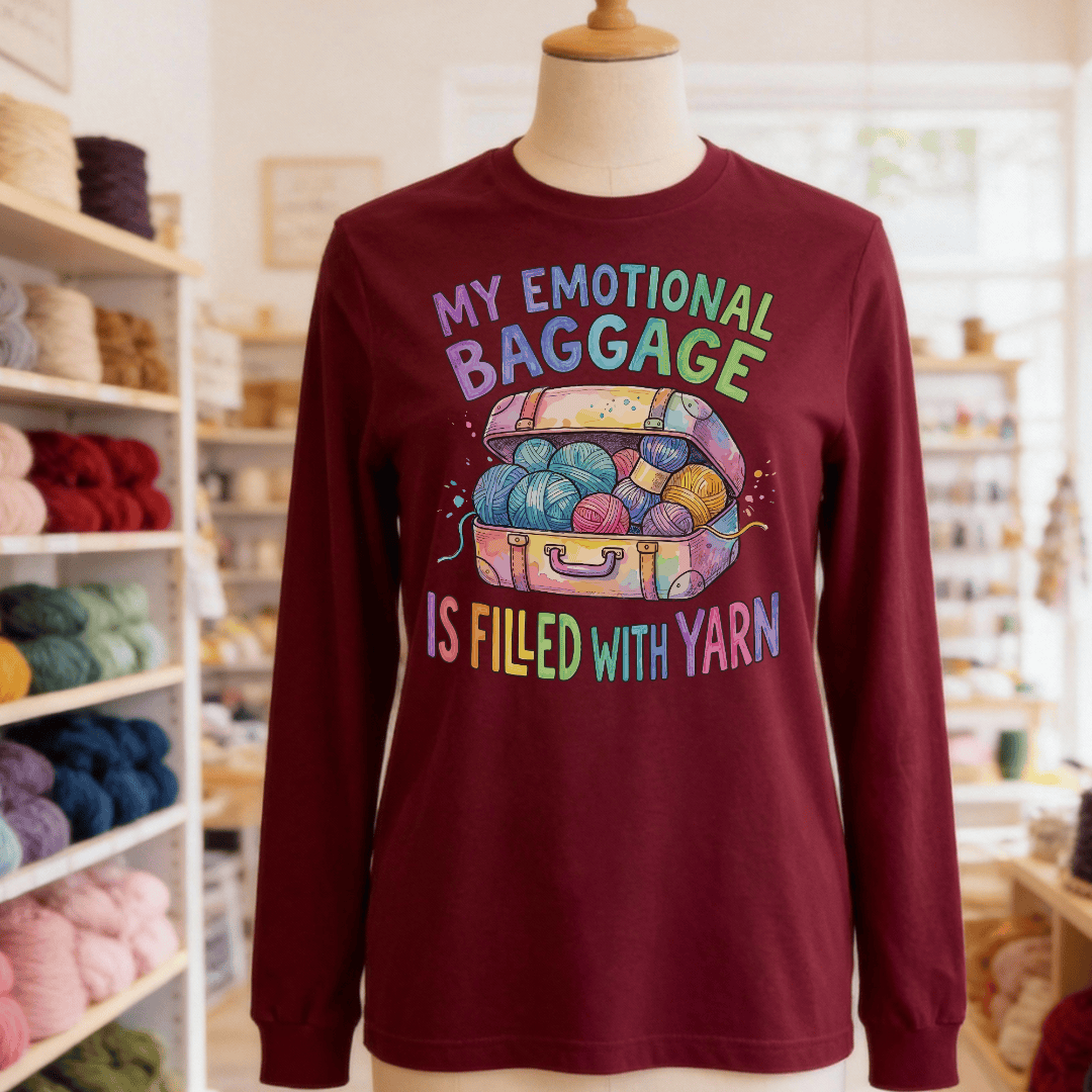 Emotional Baggage Long Sleeve Tee Maroon / S