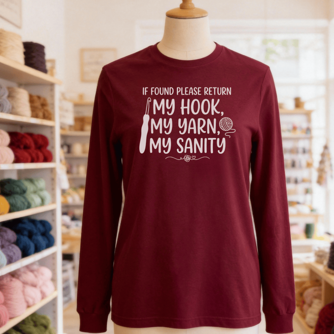 If Found Long Sleeve Tee Maroon / S