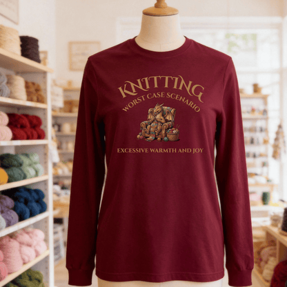 Knitting Scenario Long Sleeve Tee Maroon / S