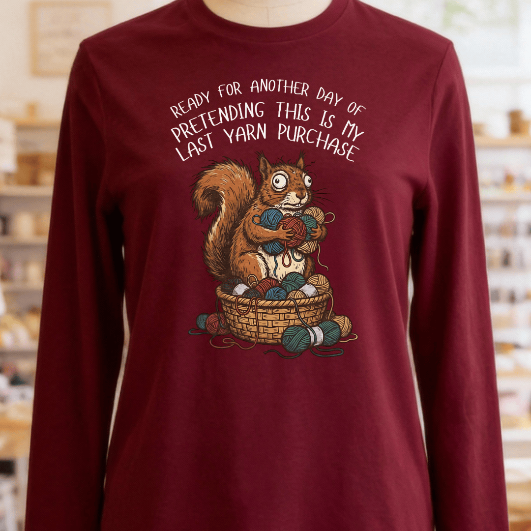 Ready For Another Day Long Sleeve Tee Maroon / S