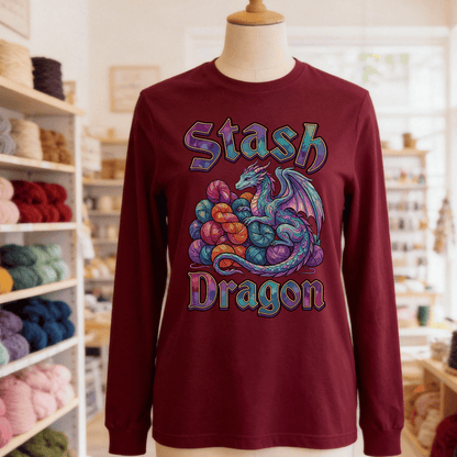 Stash Dragon Long Sleeve Tee Maroon / S