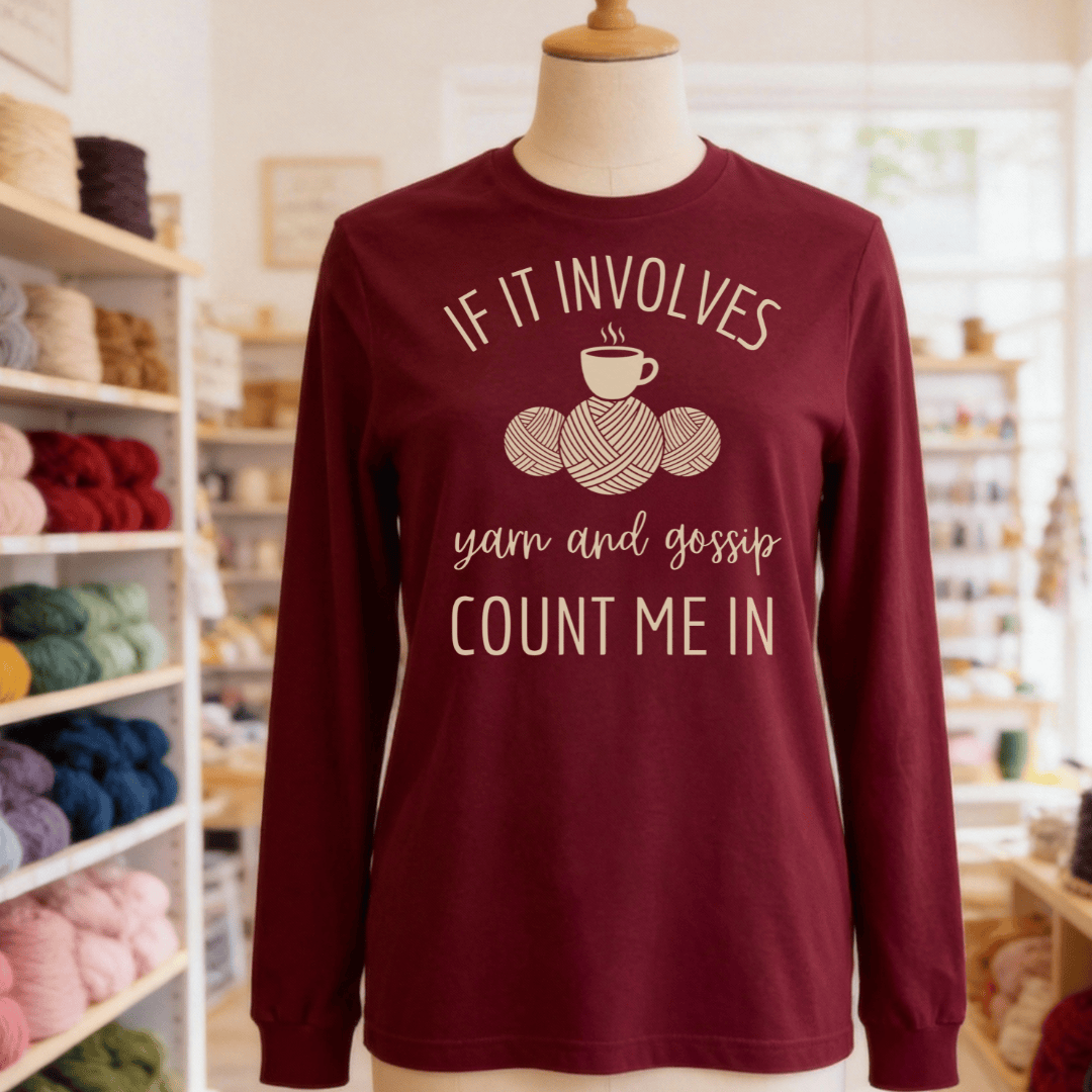 Yarn & Gossip Long Sleeve Tee Maroon / S