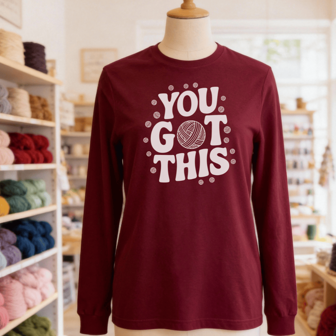 You Got This Long Sleeve Tee Maroon / S