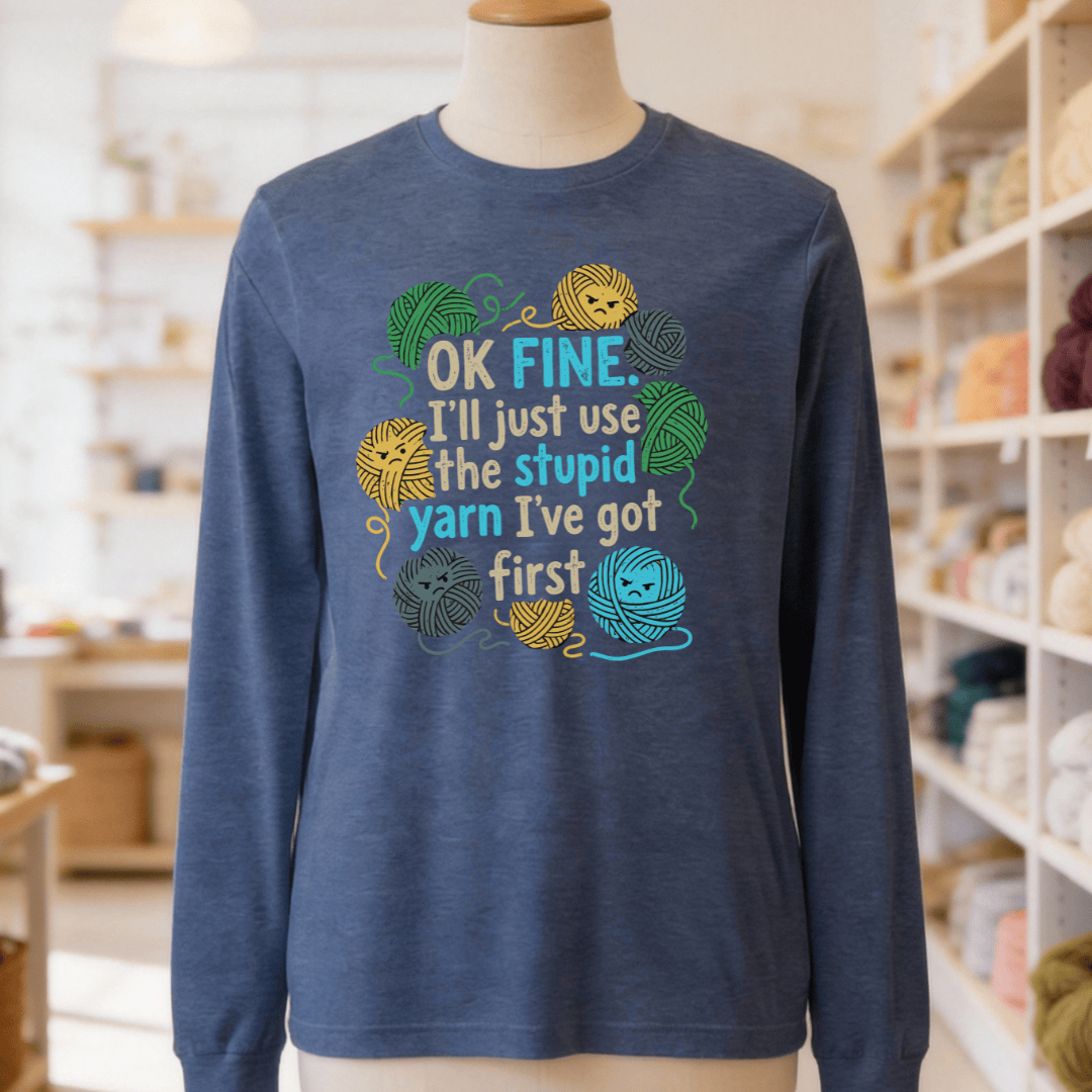 Stupid Yarn Long Sleeve Tee Navy / S