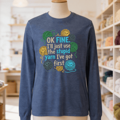 Stupid Yarn Long Sleeve Tee Navy / S