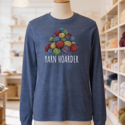 Yarn Hoarder Pile Long Sleeve Tee Navy / S