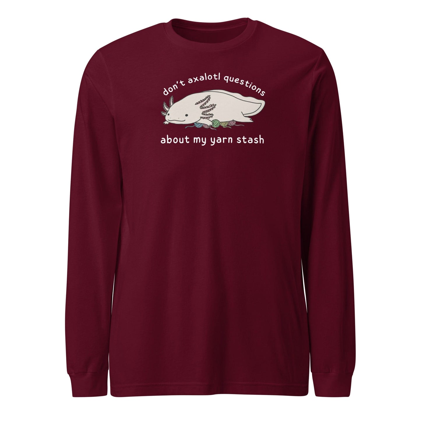 Axolotl Questions Long Sleeve Tee Maroon / S