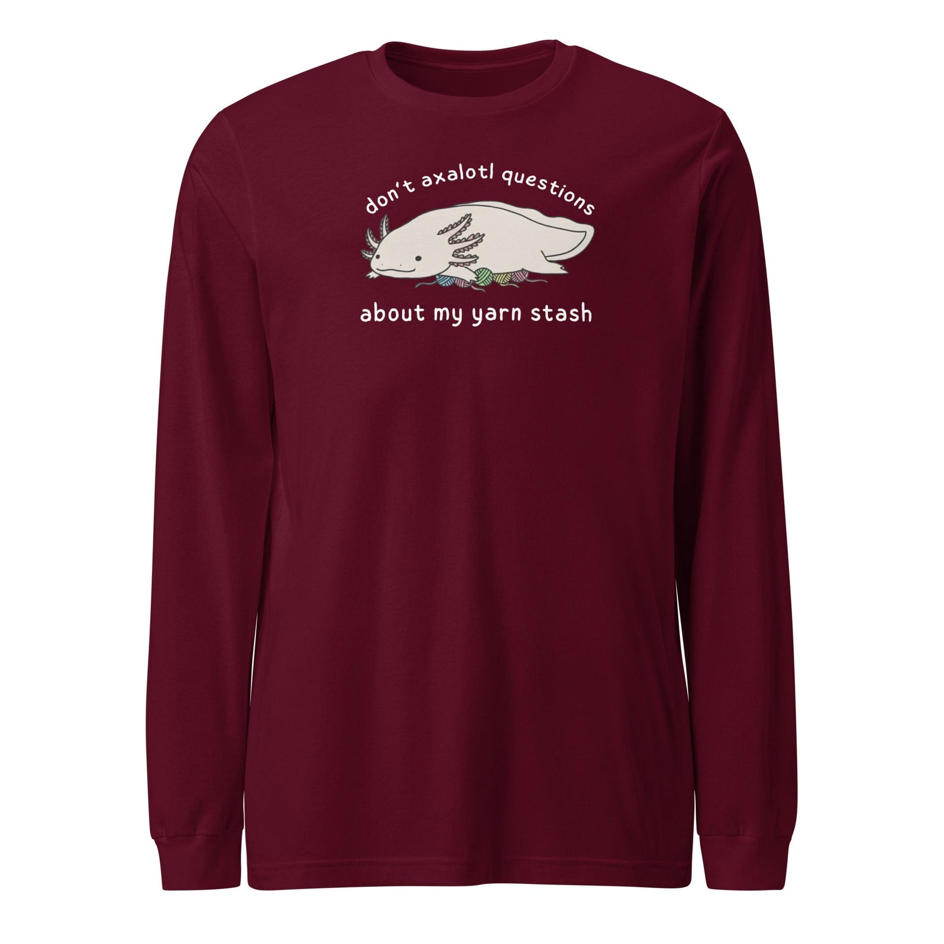 Axolotl Questions Long Sleeve Tee Maroon / S