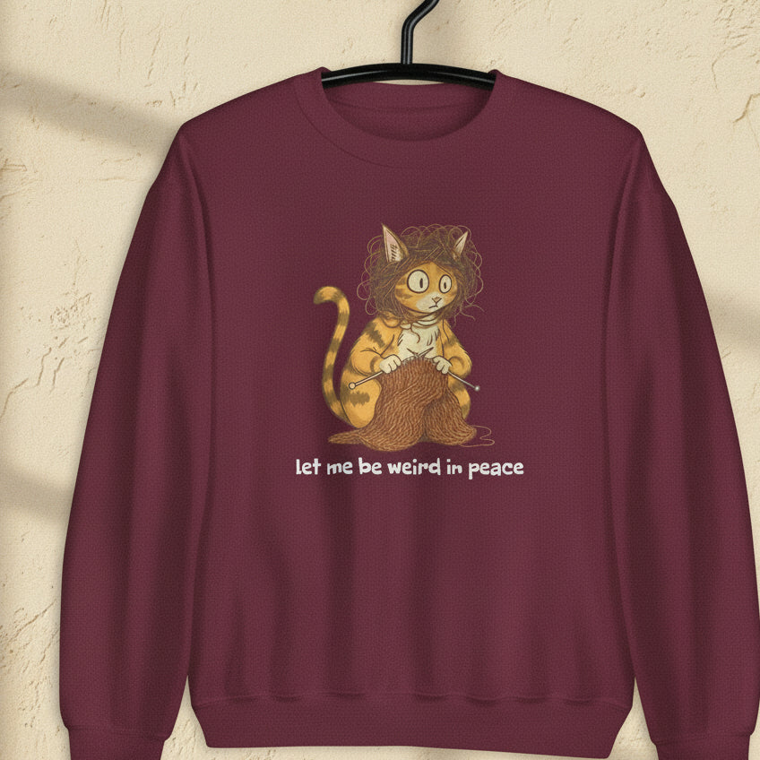 Be Weird in Peace Sweatshirt Maroon / S