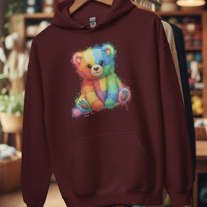 Bear Dye Splash Hoodie Maroon / S