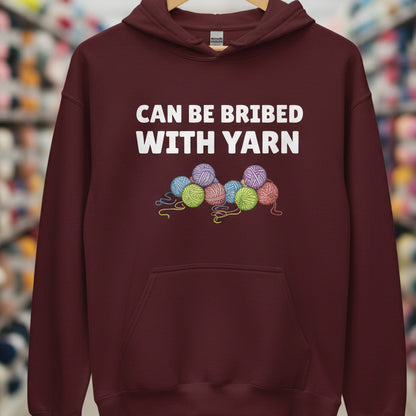 Bribed With Yarn Hoodie Maroon / S
