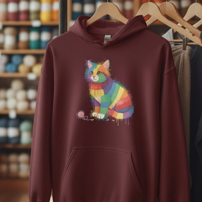 Cat Dye Splash Hoodie Maroon / S