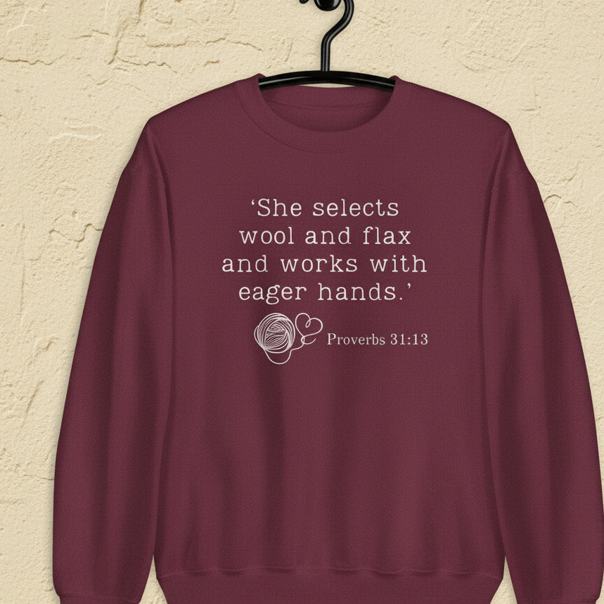 Christian Proverb Sweatshirt Maroon / S