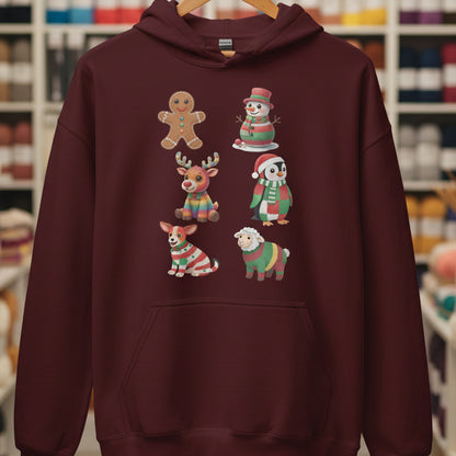Christmas Knit Hoodie Maroon / S