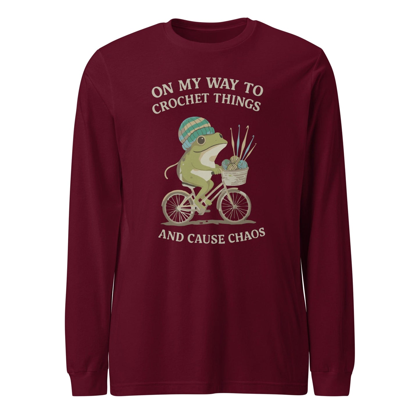 Crochet & Chaos Long Sleeve Tee Maroon / S