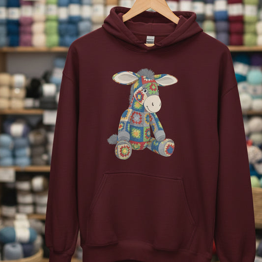 Crochet Donkey Hoodie Maroon / S