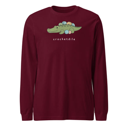 Crochetdile Long Sleeve Tee Maroon / S