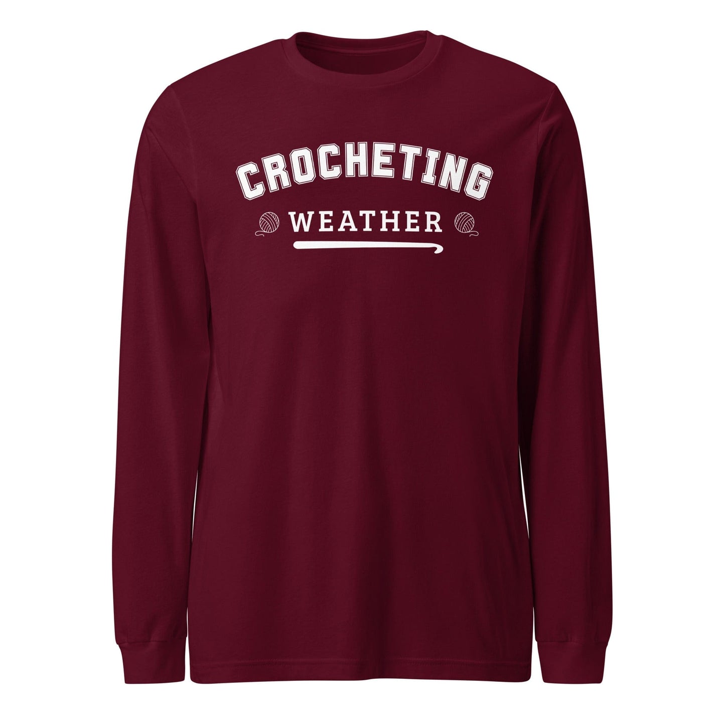 Crocheting Weather Long Sleeve Tee Maroon / S