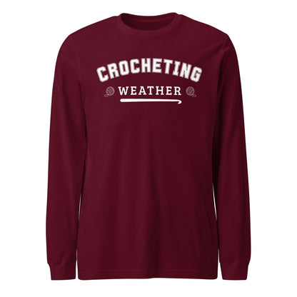 Crocheting Weather Long Sleeve Tee Maroon / S
