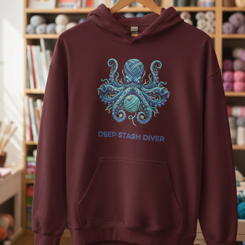 Deep Stash Diver Hoodie Maroon / S