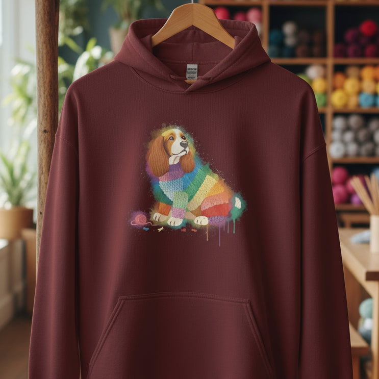 Dog Dye Splash Hoodie Maroon / S