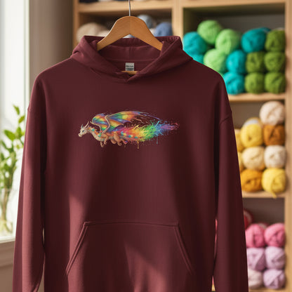 Dragon Flight Dye Splash Hoodie Maroon / S
