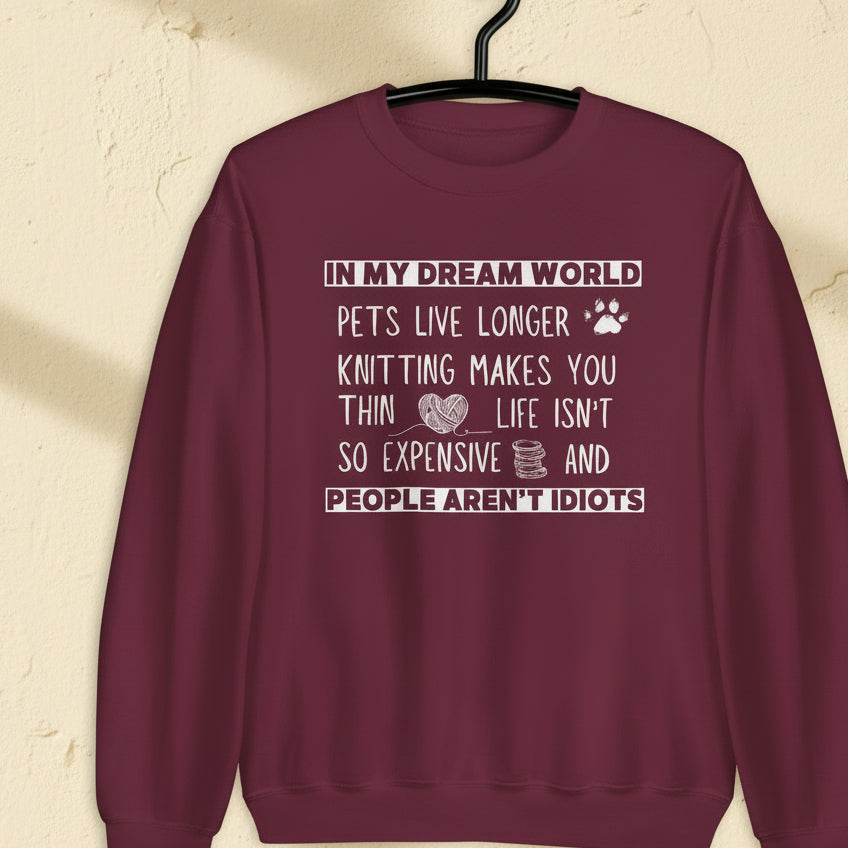 Dream World (knitting) Sweatshirt Maroon / S