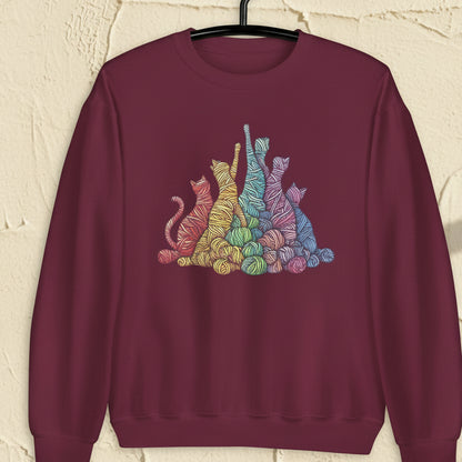 Fiber Felines Sweatshirt Maroon / S