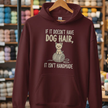 Handmade = dog hair Hoodie Maroon / S