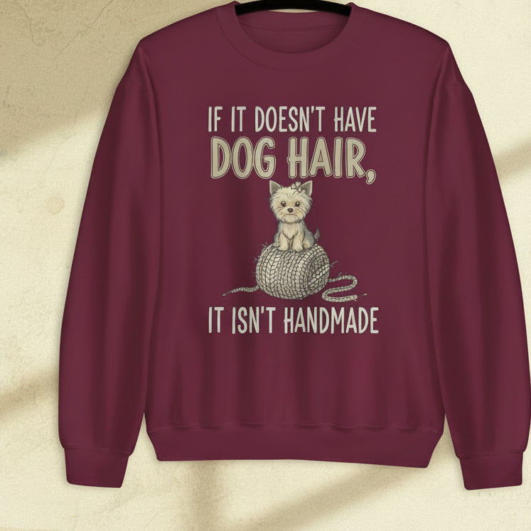 Handmade = Dog Hair Sweatshirt Maroon / S