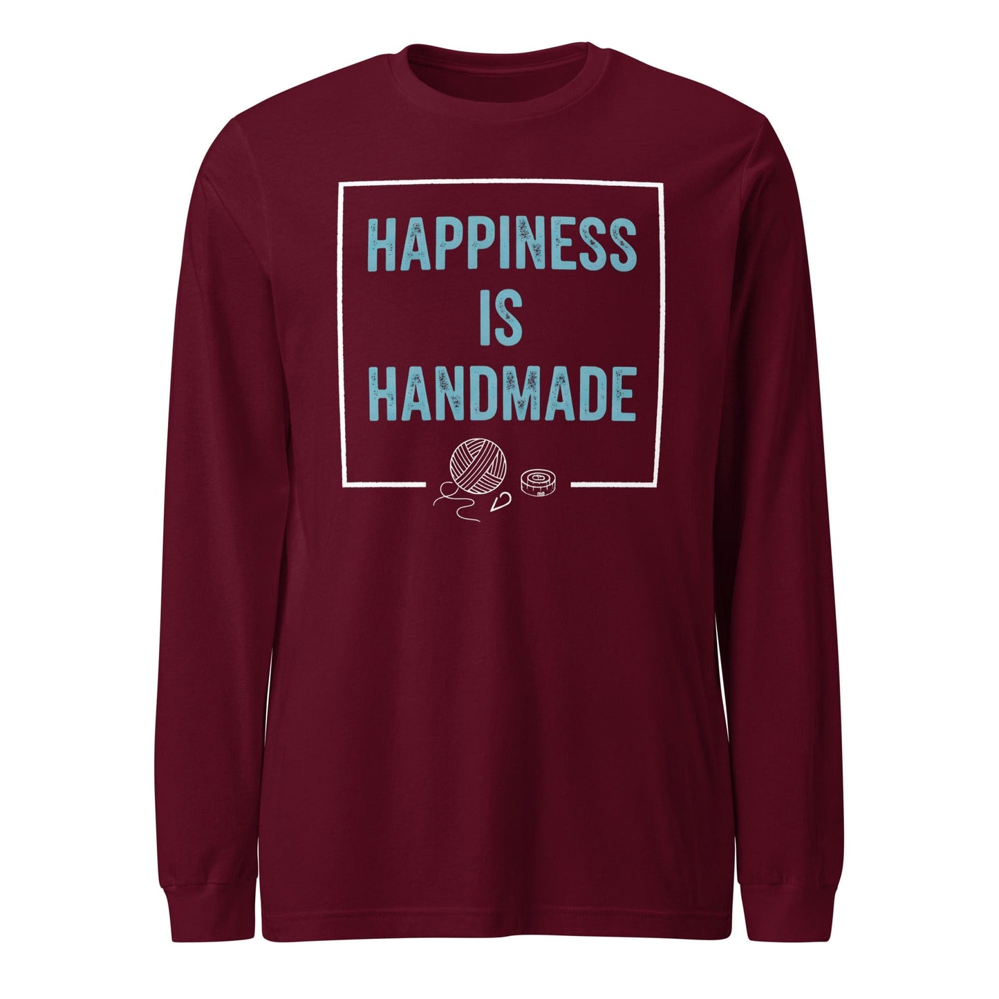 Happiness Is Handmade Long Sleeve Tee Maroon / S