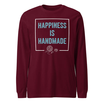 Happiness Is Handmade Long Sleeve Tee Maroon / S