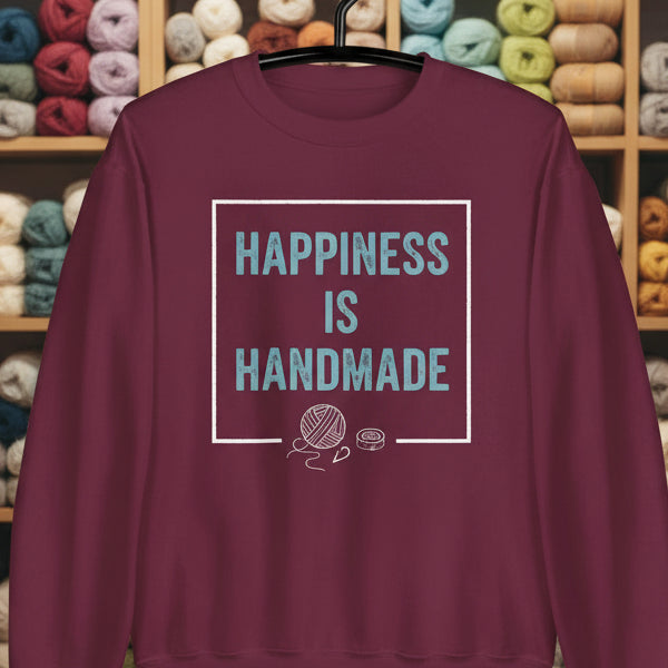 Happiness Is Handmade Sweatshirt Maroon / S