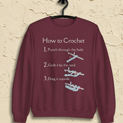 How to Crochet Sweatshirt Maroon / S
