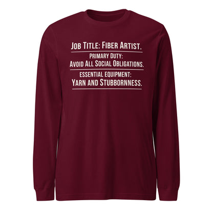 Job Title Long Sleeve Tee Maroon / S