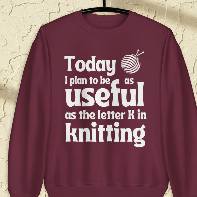 K in Knitting Sweatshirt Maroon / S