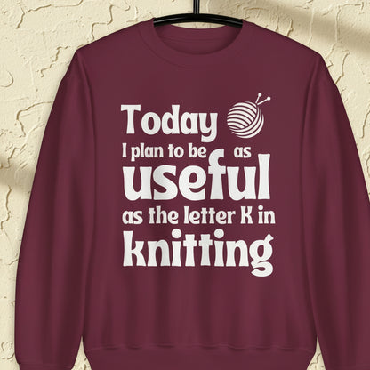 K in Knitting Sweatshirt Maroon / S