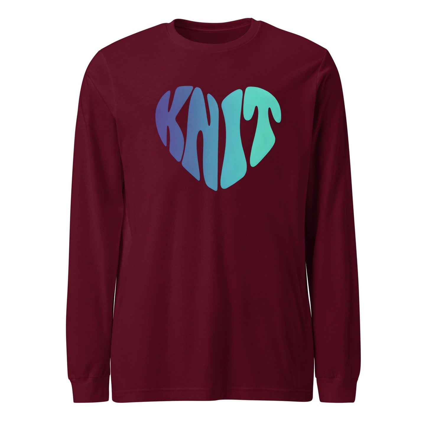 Knit Heart Blues Long Sleeve Tee Maroon / S