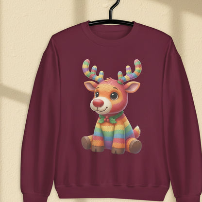 Knitted Rendeer Sweatshirt Maroon / S