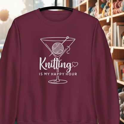 Knitting Happy Hour Sweatshirt Maroon / S