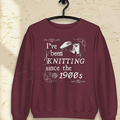 Knitting Since the 1900s Sweatshirt Maroon / S