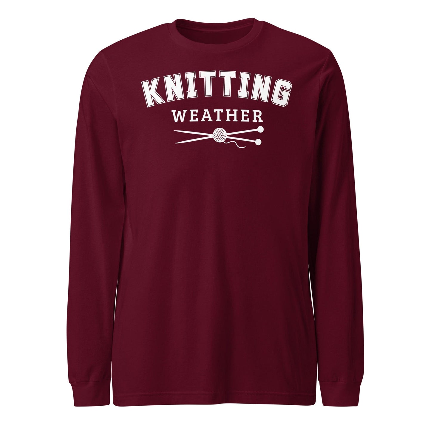 Knitting Weather Long Sleeve Tee Maroon / S
