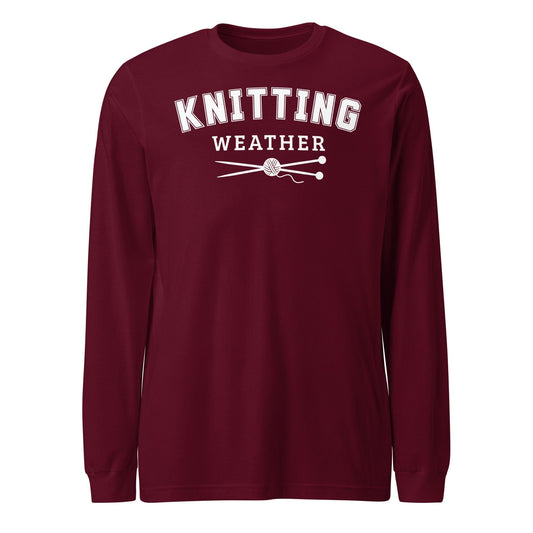 Knitting Weather Long Sleeve Tee Maroon / S