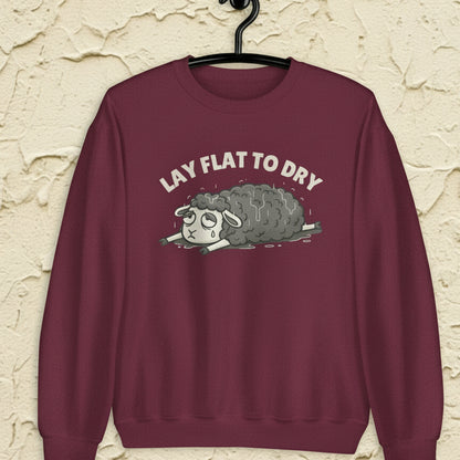 Lay Flat to Dry Sheep Sweatshirt Maroon / S
